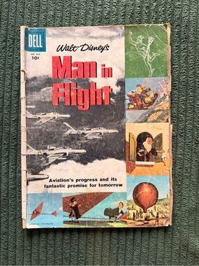 Walt Disney's Man in Flight - Dell Vintage Comic (Red, Black, Green)